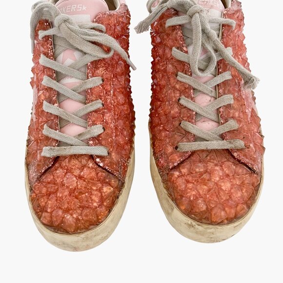 Golden Goose Superstar Sneakers Jelly Diamond EU 40 US 10 Pink Glitter Low Top - Picture 3 of 12
